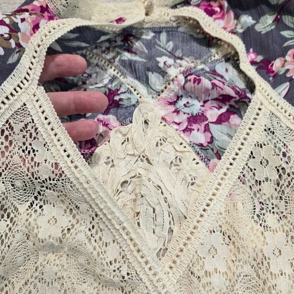 Altar'd State Floral Crochet Lace Sleeveless Dress Sz S Boho Chic Festival - Picture 9 of 12